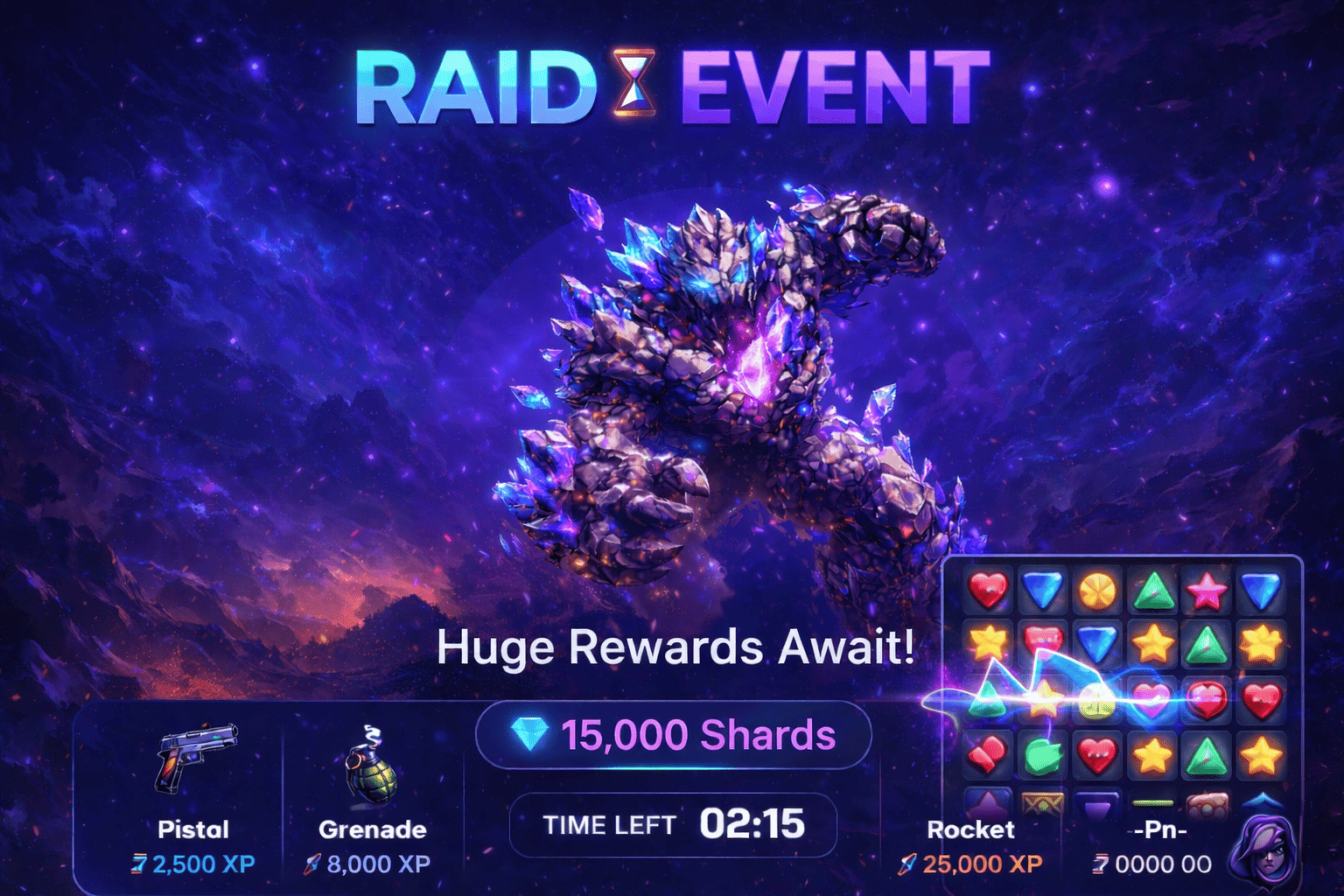 DENeon Boss Raids game screen